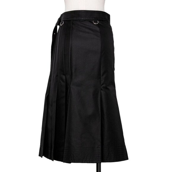Sacai Cotton Gabardine Pleated Skirt Japan 1 US 6 Black Defect New - Picture 8 of 16
